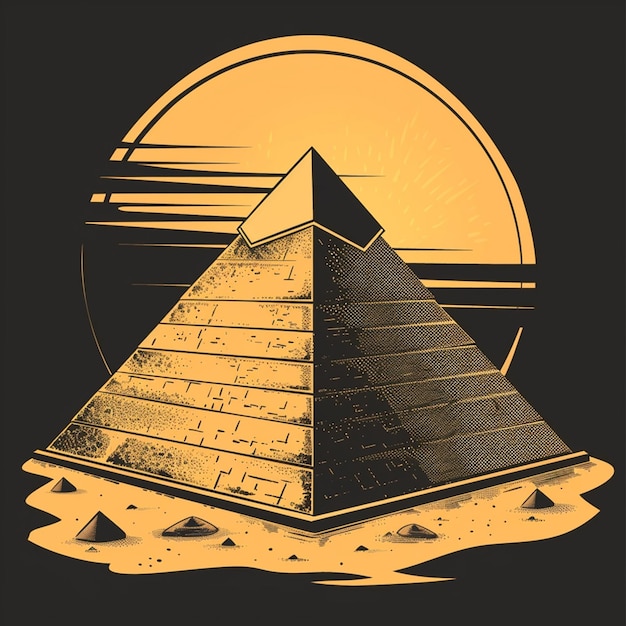 Photo great pyramid of giza vector logo