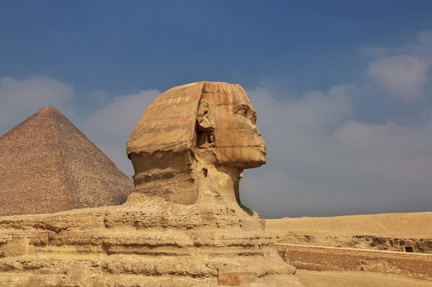 Great pyramids of ancient Egypt in Giza, Cairo