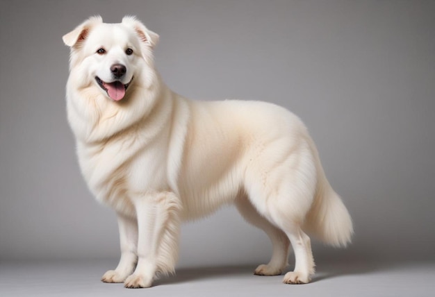 Great Pyrenees Dog breed dog sitting on a white background