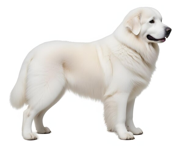 Great Pyrenees Dog breed dog sitting on a white background