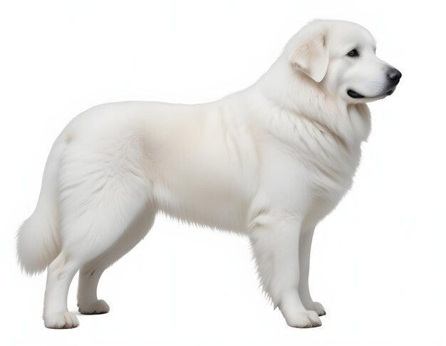 Great Pyrenees Dog breed dog sitting on a white background