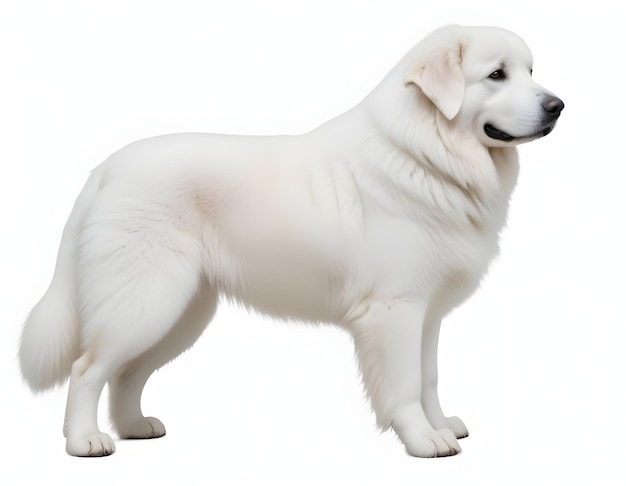 Great Pyrenees Dog breed dog sitting on a white background