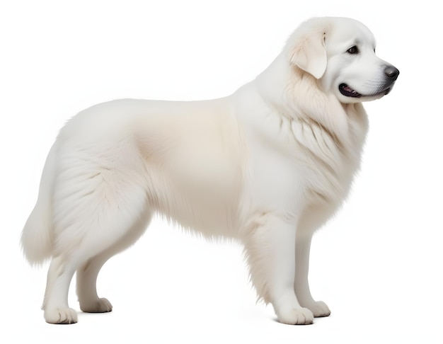 Great Pyrenees Dog breed dog sitting on a white background