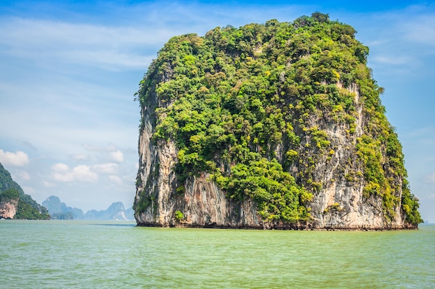 Great rocky mountain in the sea at PhuketThailand