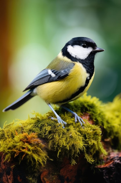 Great tit bird in the wild