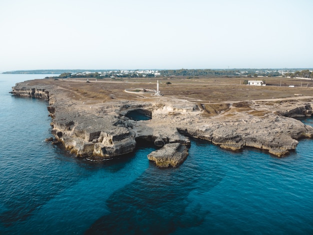 A great view on the  "grotta della poesia" in puglia