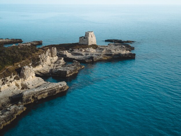 A great view on the  "grotta della poesia" in puglia