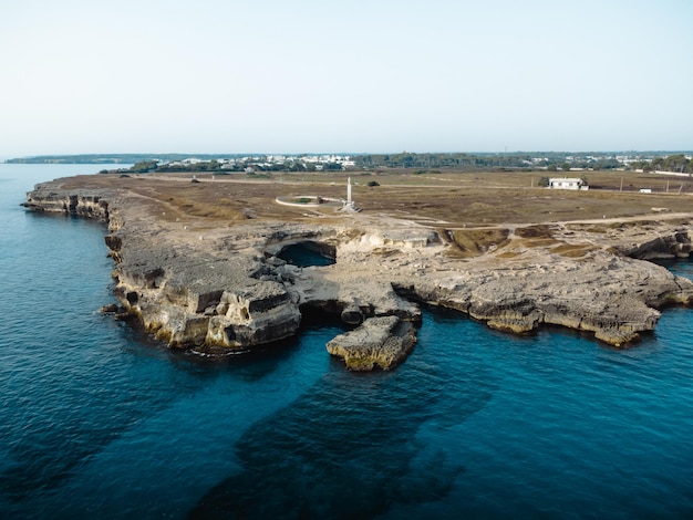 A great view on the  "grotta della poesia" in puglia