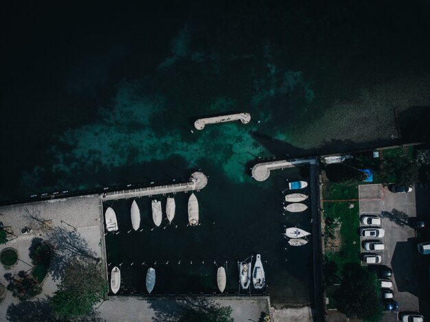 A great view on the iseo lake from a drone