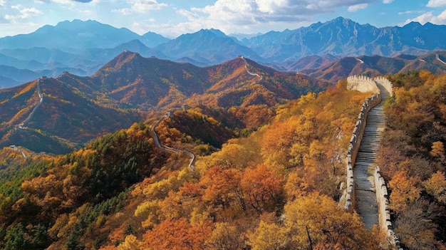 The Great Wall of China in Autumn