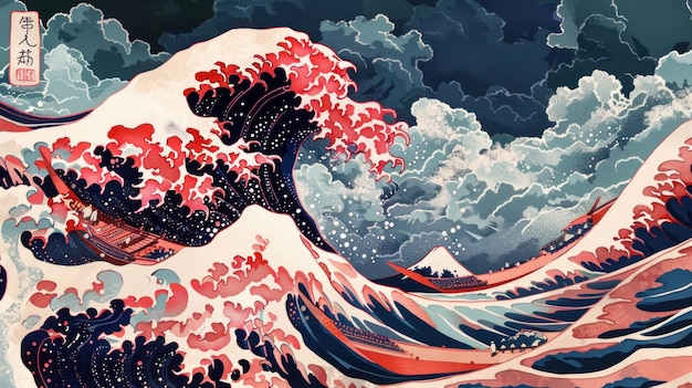 Photo the great wave off kanagawa a modern interpretation