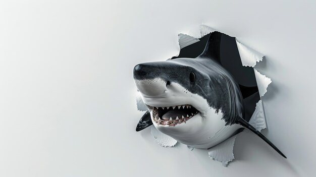 Great White Shark Breaking Through Wall