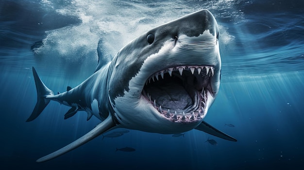 Great White Shark Exhibiting Open Mouth