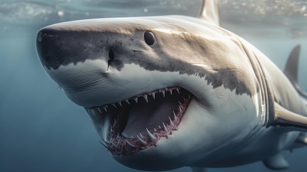 Great white shark Illustration AI GenerativexA