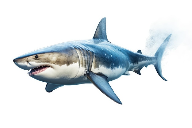 Great White Shark Isolated on White Background