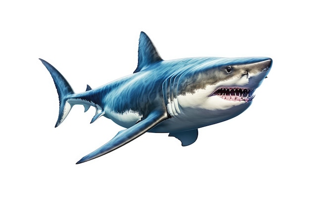 Great White Shark Isolated on White Background