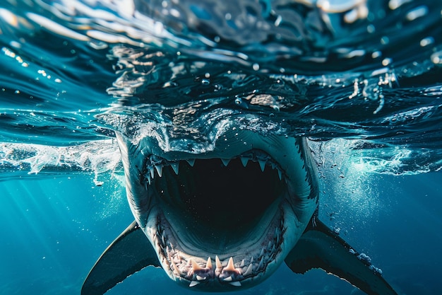 Photo great white shark underwater