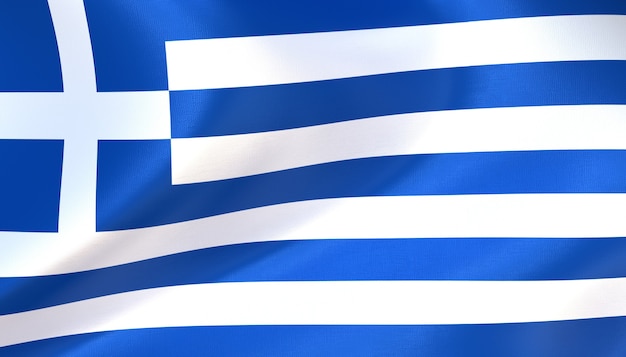 Greece flag render with texture