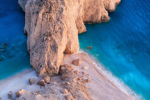 Greece landscape Seascape at the day time Bay and rocks Blue water background in the summer Sea and beach Travel and vacation image