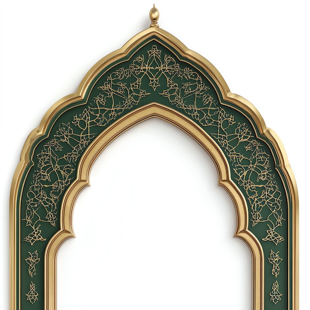 Photo greeen and gold moroccan arch islamic arabic symbol