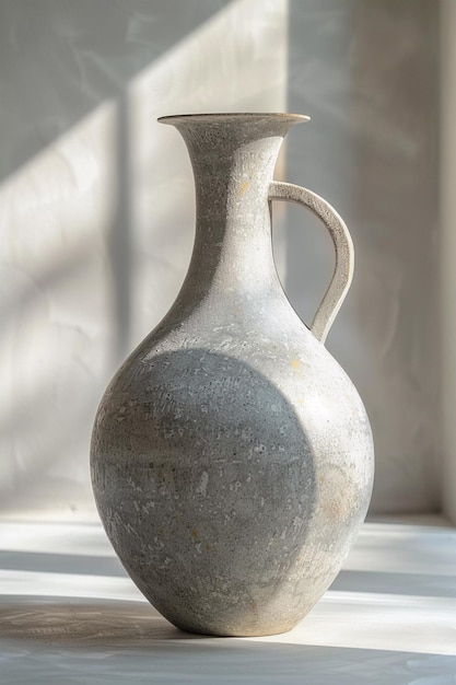 Greek amphora on a grey background