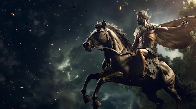 Greek hero embarks on quest winged horse celestial constellations