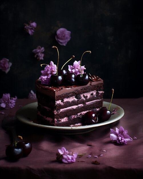 Greek Lavender Chocolate Cherry Cake