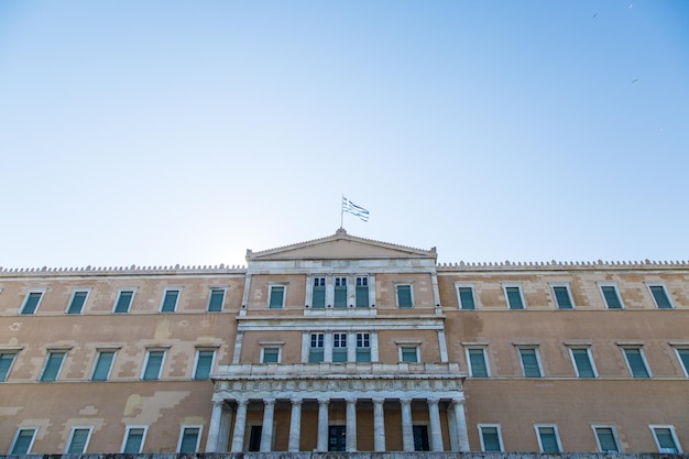 The Greek Parliament Building at the Syntagma Square Athens Greece