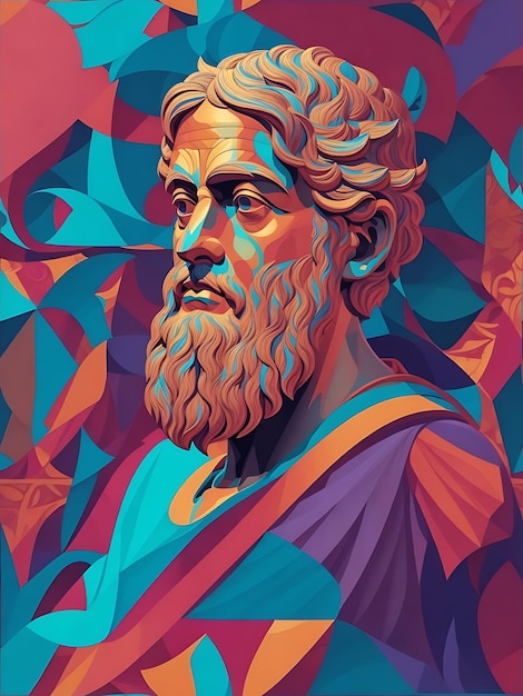 Greek philosophers plato intricate artwork masterpiece