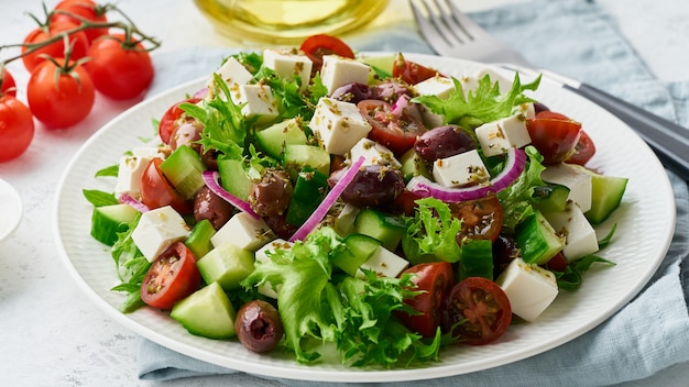 Greek Salad with feta and tomatoes