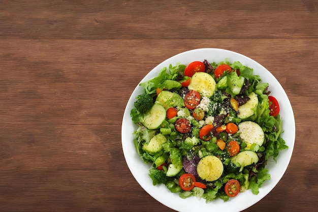 Greek salad with fresh vegetables generative art by AI