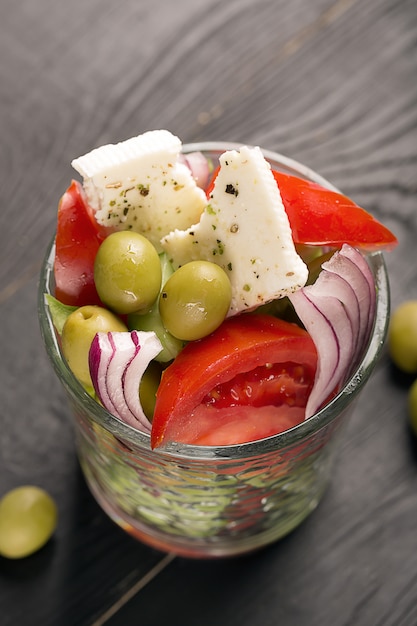 Greek salad with fresh vegetables