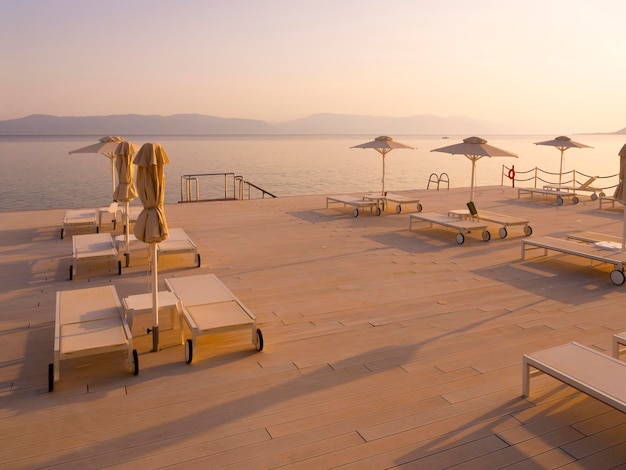 Greek spa resort with the hot springs of LoutraEdipsou on island Evia Euboea in the Aegean sea