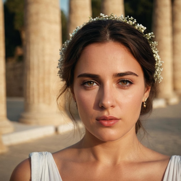 a Greek woman in a photo session