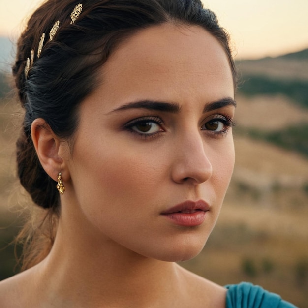 a Greek woman in a photo session