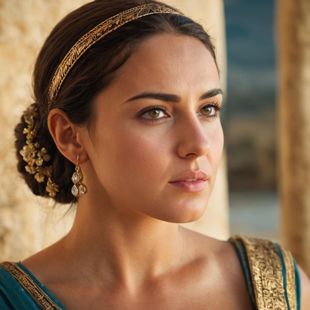 a Greek woman in a photo session