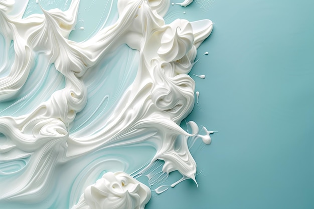 Greek yogurt and sour cream on blue background