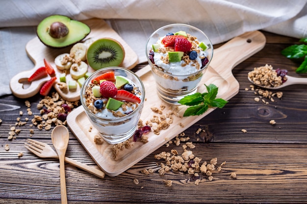 The Greek Yogurt with Fresh Fruit for Healthy Menu