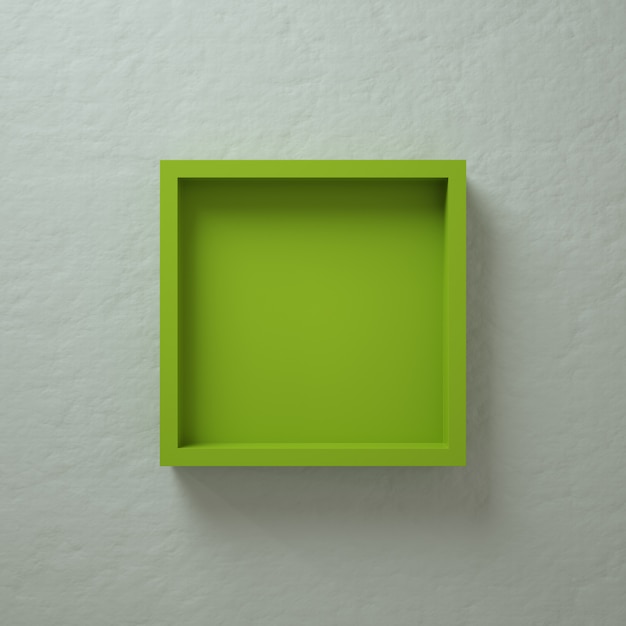 Green 3D Square Box Wall Display