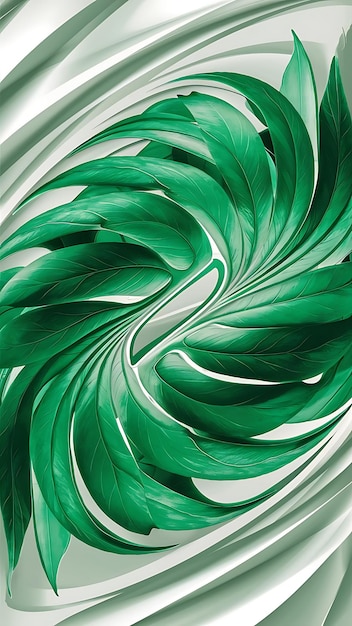 Green abstract artwork wallpaper with leaves