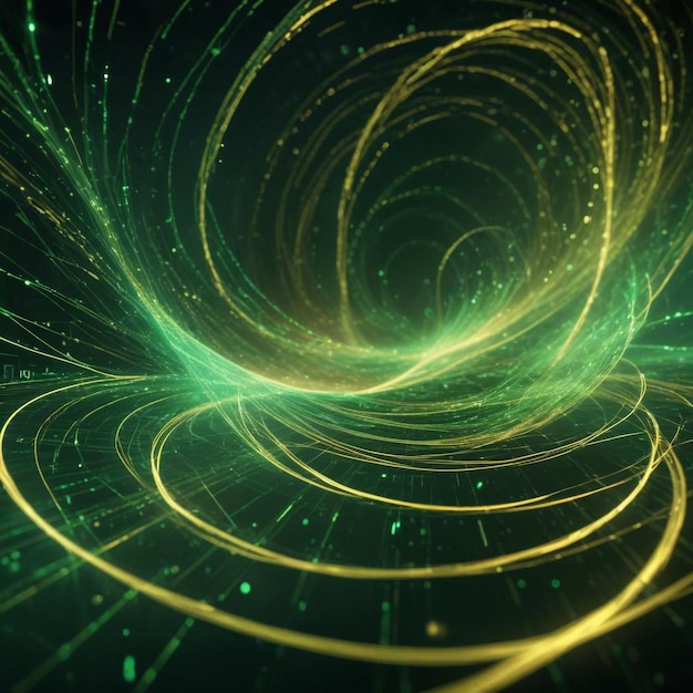 A Green Abstract Background Featuring a Spiraling Design and a Central Green Circle