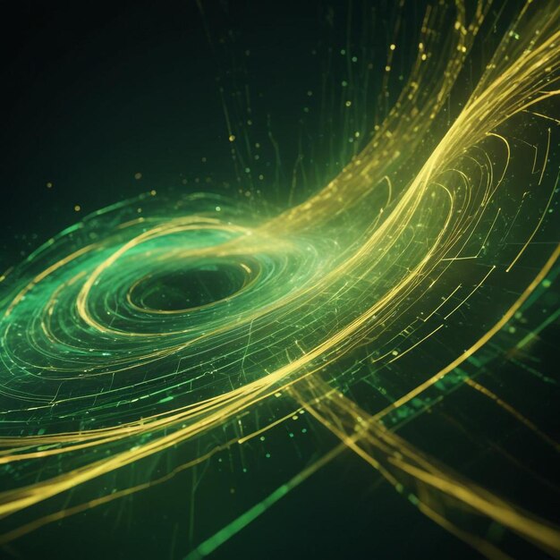 A Green Abstract Background Featuring a Spiraling Design and a Central Green Circle