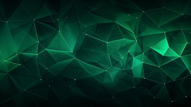 a green abstract background with a green and blue geometric pattern