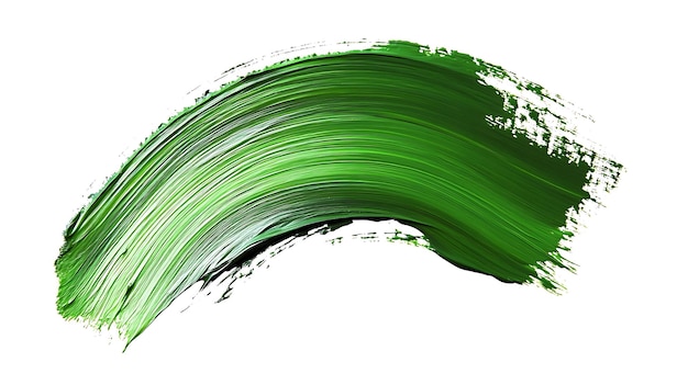 Green Abstract Brushstroke on White Background