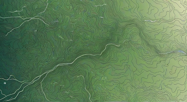 Photo a green abstract illustration of a stream that has a line of fish in it