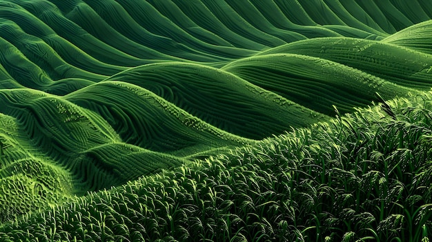 Green abstract plantation wavy background inspired by lush green fields