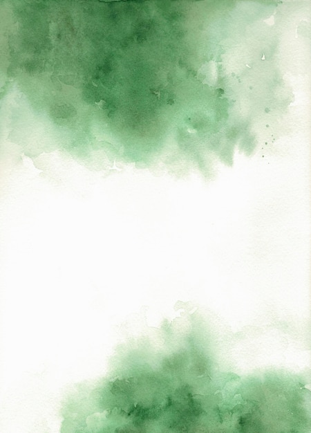 Green abstract watercolor painting on white paper texture background for book covers invitation cards and more