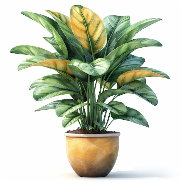 Green Aglaonema Plant in a Terracotta Pot