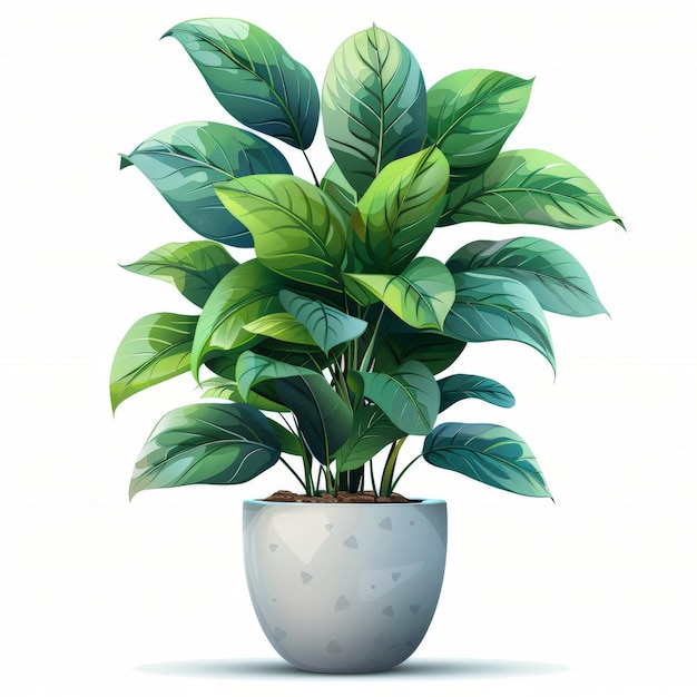 Green Aglaonema Plant in a Terracotta Pot