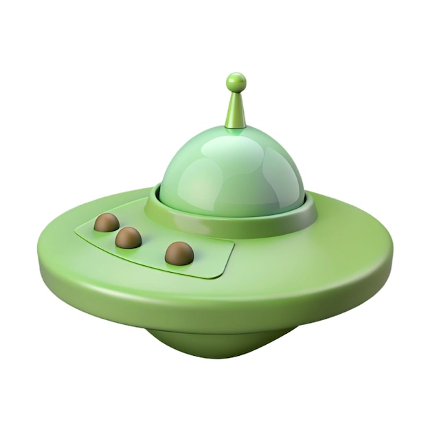 Photo a green alien shaped object with a green dome on top